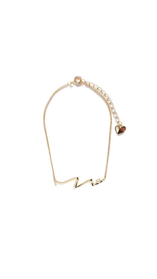 Irregular Wave Bracelet, Silver-Plated Copper