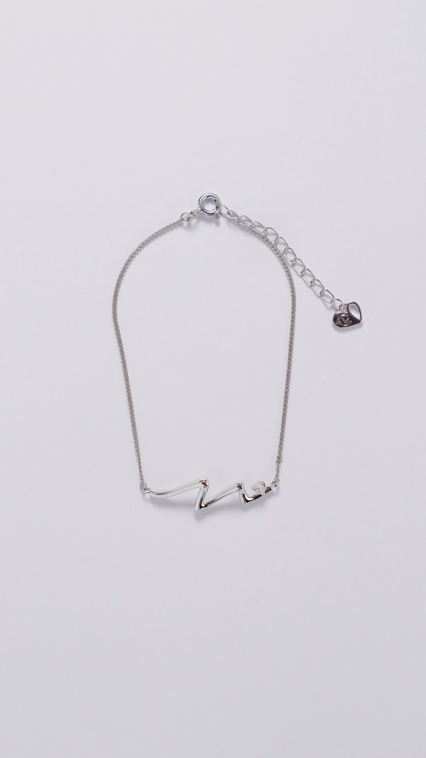 Irregular Wave Bracelet, Silver-Plated Copper