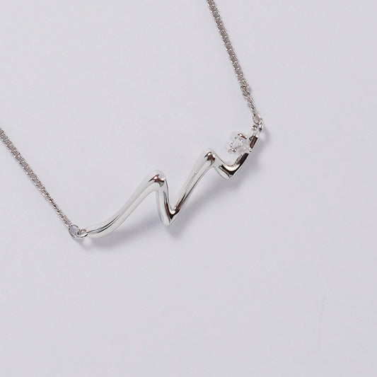 Irregular Wave Bracelet, Silver-Plated Copper