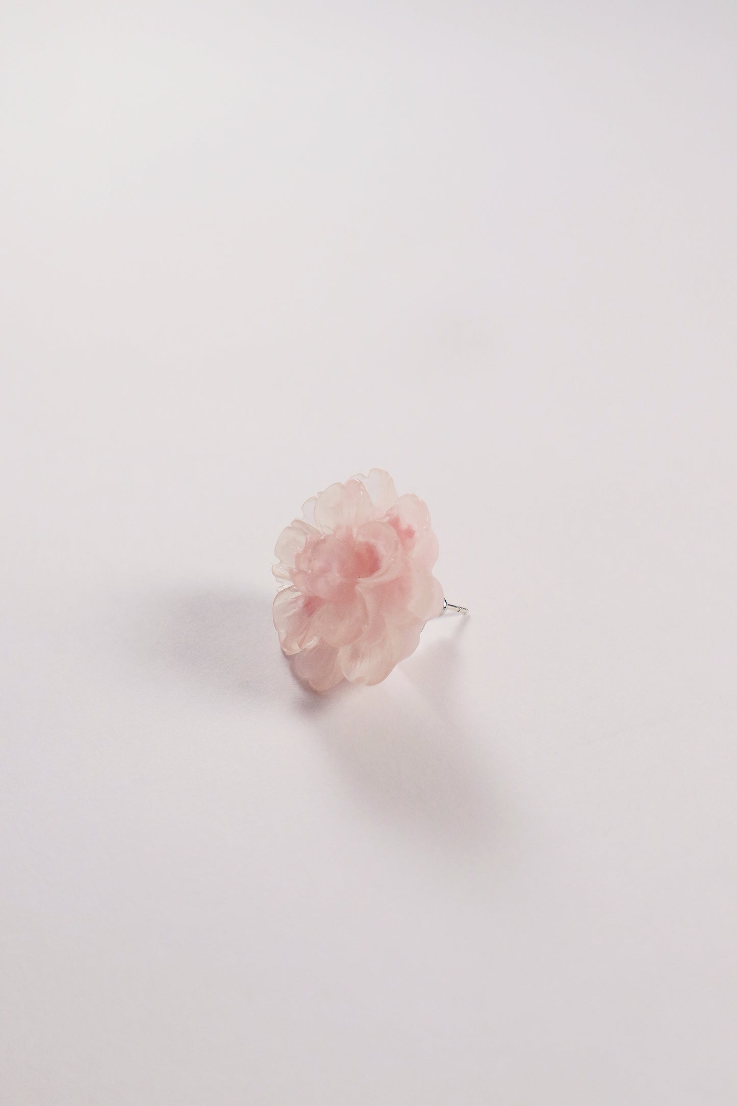 Textured Resin Pink Bloom Stud Earrings