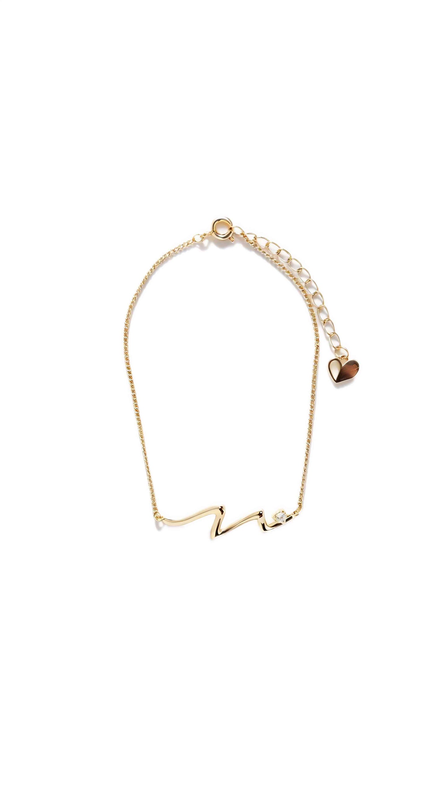 Irregular Wave Bracelet, Silver-Plated Copper