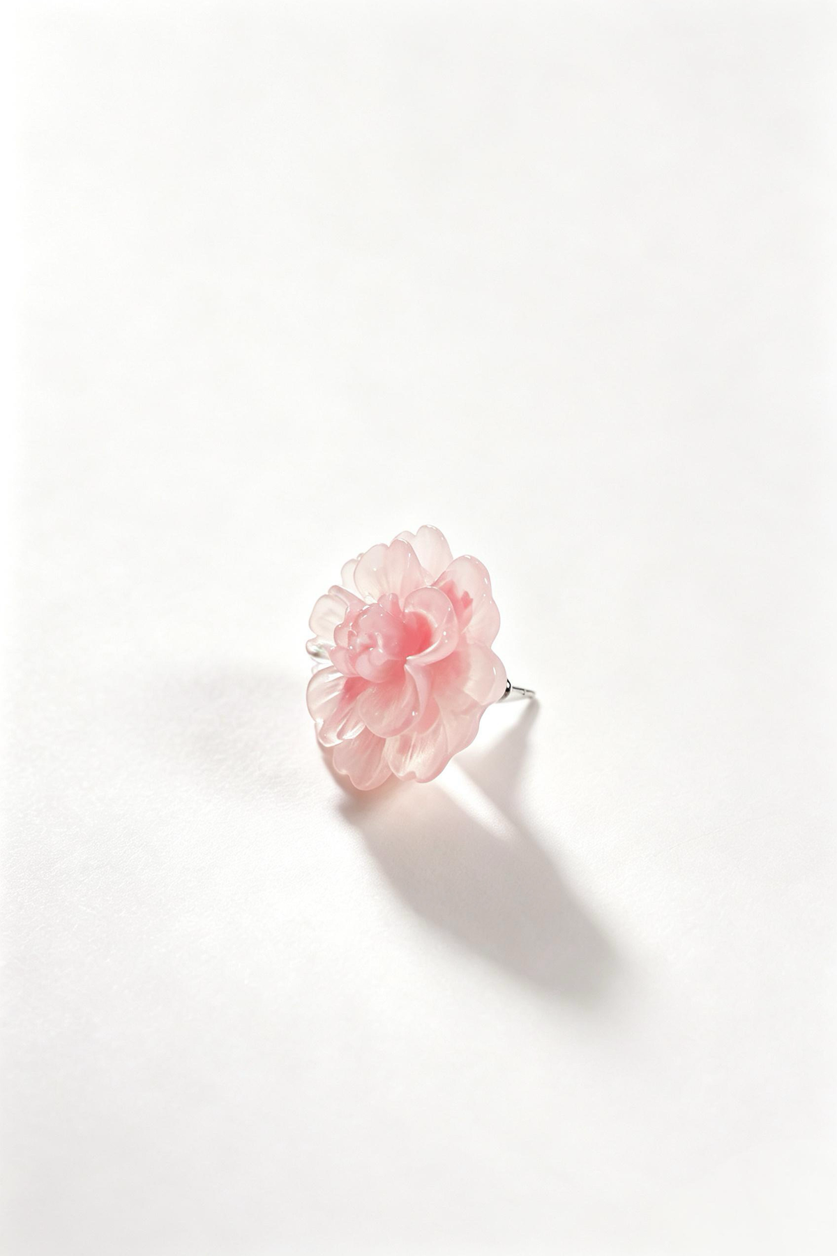 Textured Resin Pink Bloom Stud Earrings