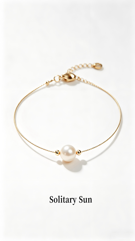 Minimalist Single Pearl Gold Chain Bracelet, Dainty Everyday Wrist Jewelry